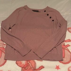 Abercrombie & Fitch Mauve Button-Detail Sweatshirt